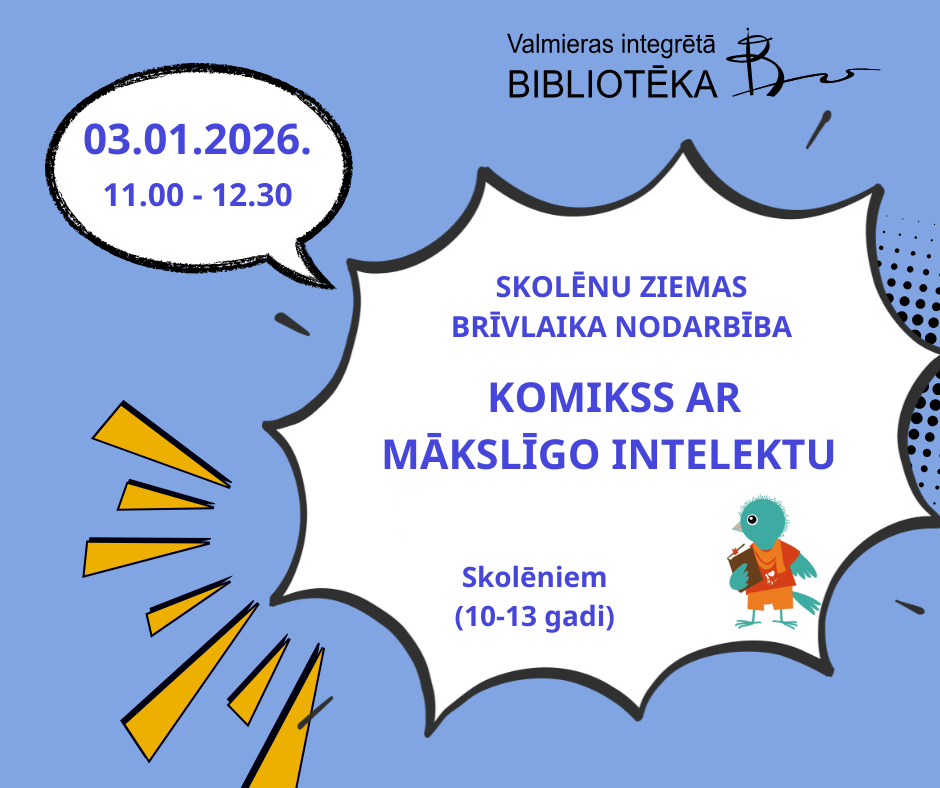 Komikss ar mākslīgo intelektu – radošs brīvā laika piedzīvojums Valmierā