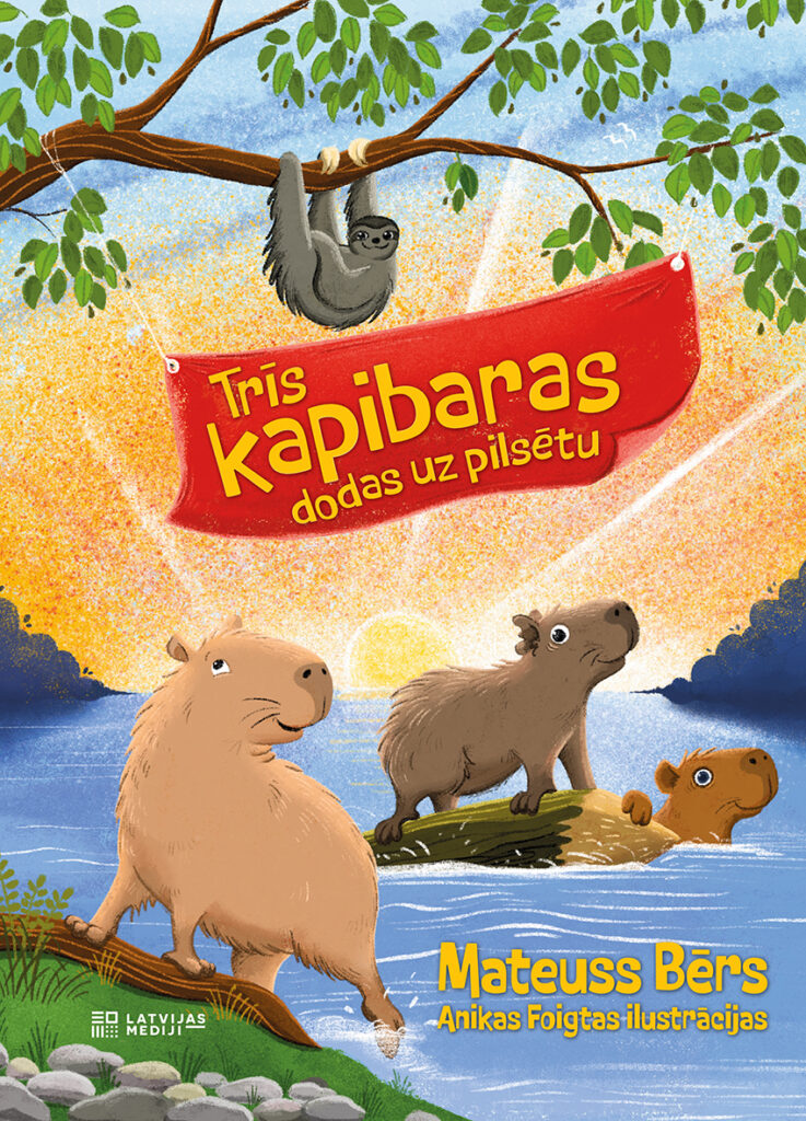 Trīs kapibaras dodas uz pilsētu